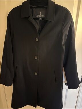 London Fog Black Single-Breasted Trench Coat
